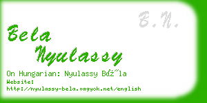 bela nyulassy business card